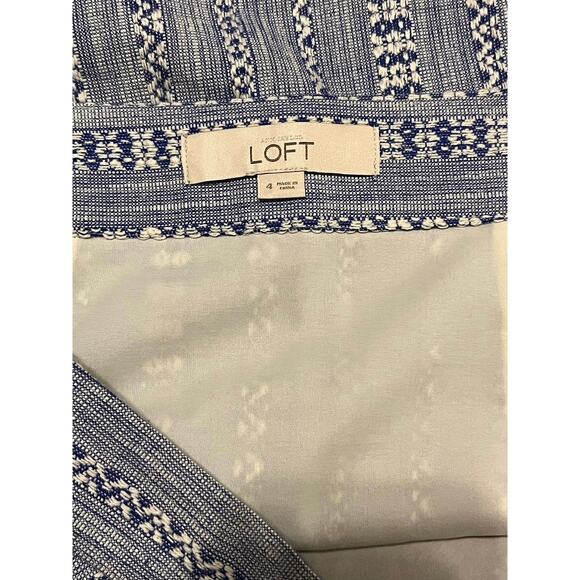 LOFT Womens Chambray Wrap Skirt Size 4 Mini High Waist Fringe Hem Casual Cotton - Picture 11 of 13